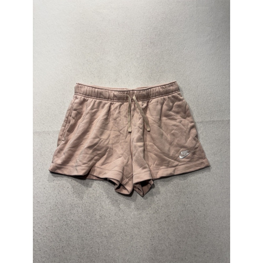 Nike Womens Medium Pink Fleece Sweat Shorts Drawstring Casual CJ3924-645